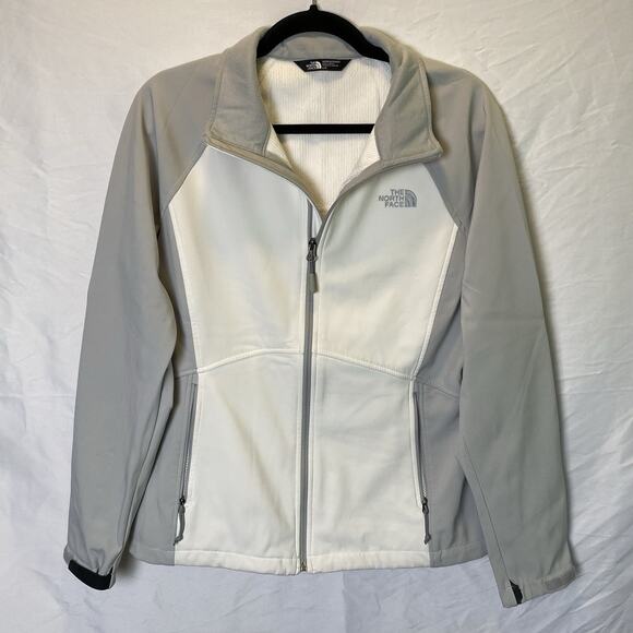 The North Face Women’s Shellrock Jacket Large White Gray Full Zip Outdoor Coat - Picture 1 of 11